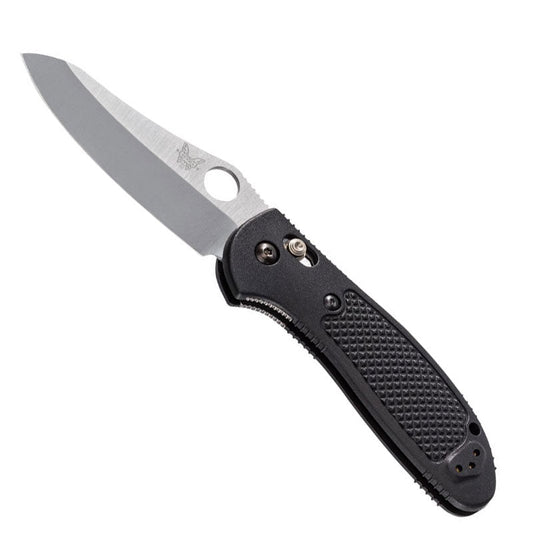 Benchmade 550-S30V Griptilian folding knife with satin sheepsfoot blade and black nylon handle