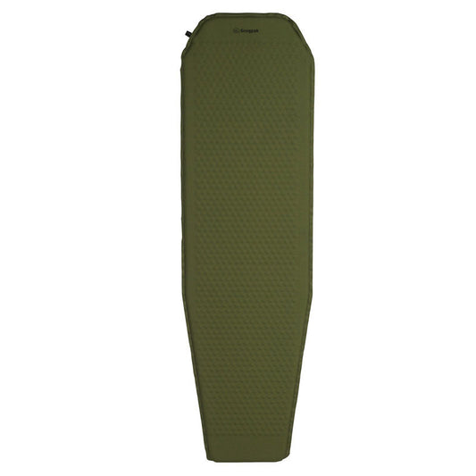 Snugpak BaseCamp Ops self-inflating sleeping mat in olive color with valve system and non-slip bottom surface