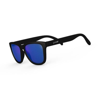 goodr OG's Mick and Keith's Midnight Ramble black and blue polarized running sunglasses