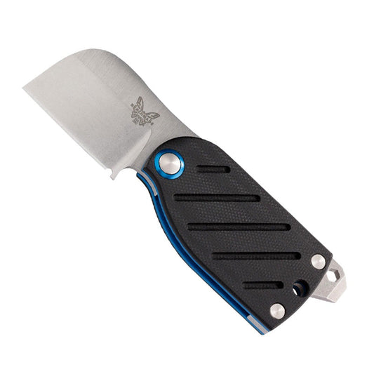 Benchmade 380 Aller friction folder knife with wharncliffe blade and black G10 handle showing integrated tools