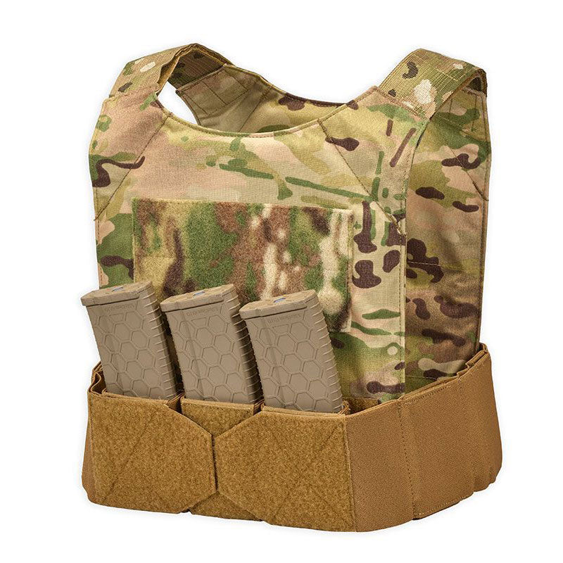 Chase Tactical Low Vis Plate Carrier M1 in Multicam with integrated triple magazine pouch and adjustable cummerbund