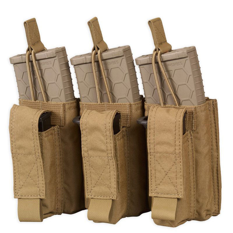 Chase Tactical Triple Kangaroo 5.56/Pistol Magazine Pouch with bungee retention and Velcro pistol mag compartment