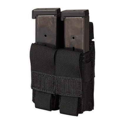 Chase Tactical Double Pistol Mag Pouch with roll-down flap and Velcro closure for tactical magazine storage