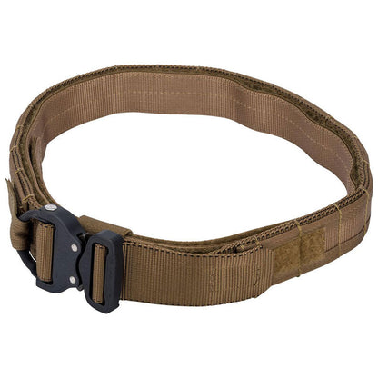 High Speed Gear Operator Belt with COBRA buckle and MOLLE webbing in tactical configuration