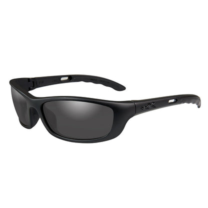 Wiley X P-17M Black Ops ballistic safety glasses with smoke grey lenses and matte black frame