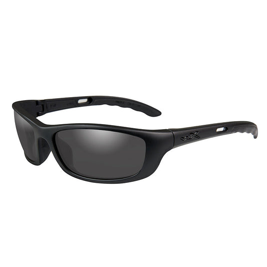 Wiley X P-17M Black Ops ballistic safety glasses with smoke grey lenses and matte black frame