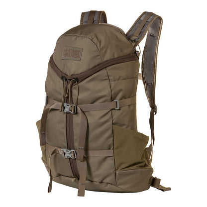Mystery Ranch Gallagator backpack in black with 3-zip design and compression straps