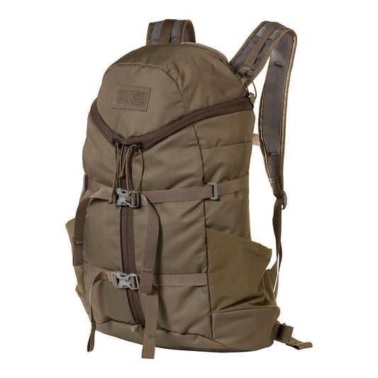 Mystery Ranch Gallagator backpack in black with 3-zip design and compression straps
