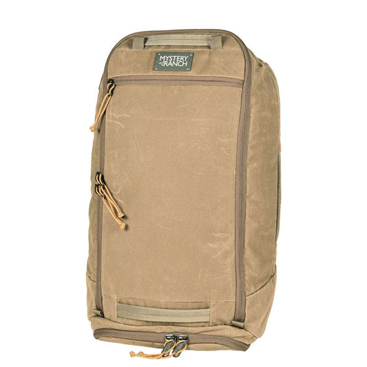 Mystery Ranch Mission Duffel 40L black tactical travel bag with horseshoe zipper and multiple carry options