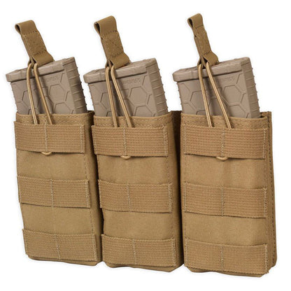 Chase Tactical Triple 5.56 Mag Pouch with three compartments and bungee retention tabs for MOLLE mounting systems