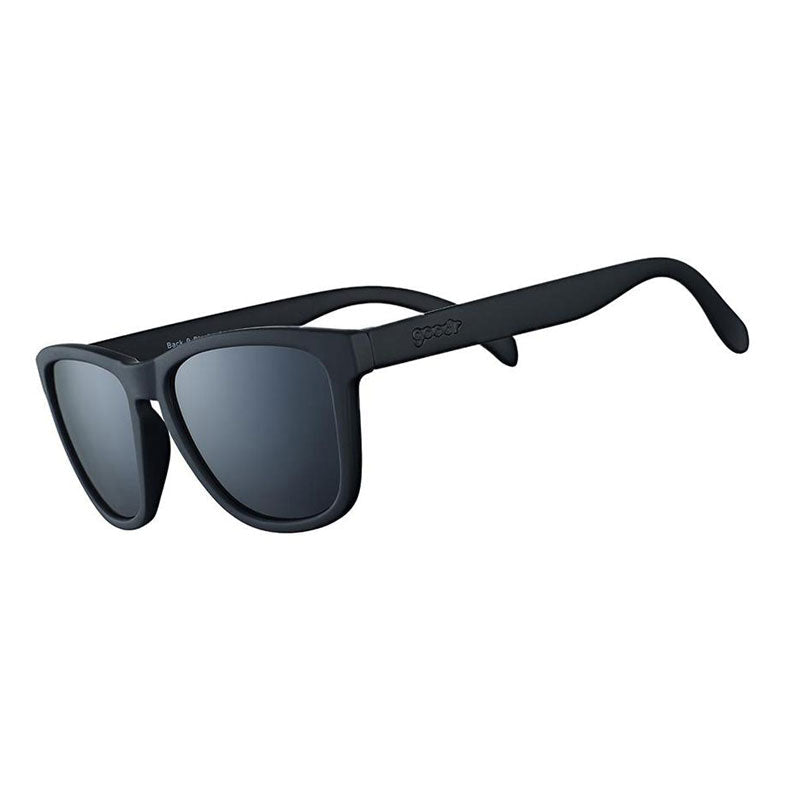 goodr Back 9 Blackout sunglasses with dark polarized lenses and lightweight frame for golf