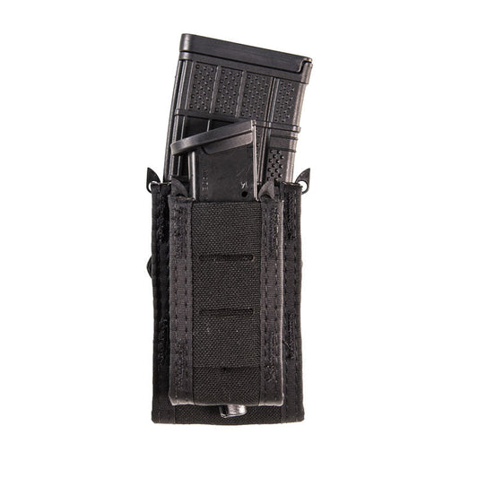High Speed Gear Duty Double Decker TACO magazine pouch in black with MOLLE mounting clips