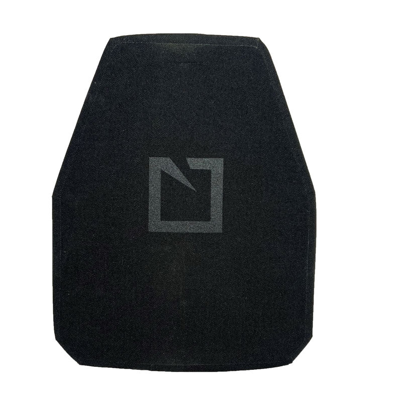 Hesco L210 200 Series 10x12 inch black armor plate with single curve design and Cordura fabric finish