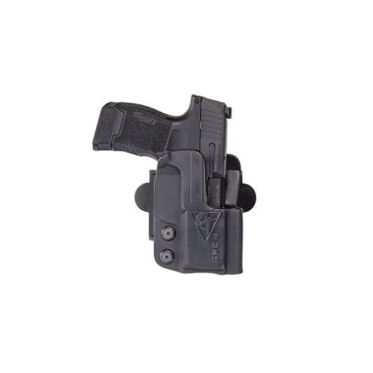 Comp-Tac International modular OWB holster with belt, paddle, and drop offset mounting options
