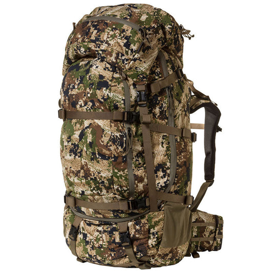 Mystery Ranch Beartooth 80 hunting backpack in Optifade Subalpine camo with large main compartment and multiple pockets