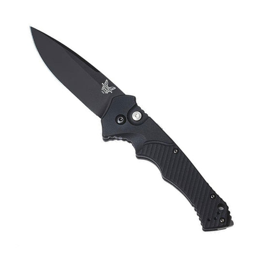 Benchmade 9600BK Rukus II automatic folding knife with black blade and aluminum handle