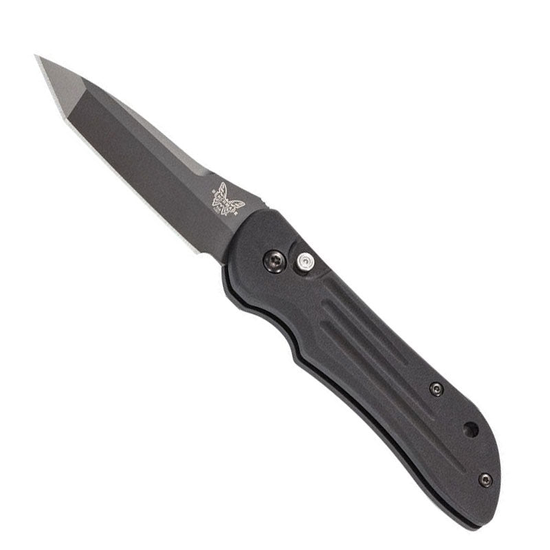 Benchmade 9501BK Auto-Stryker automatic folding knife with black aluminum handle and tanto blade