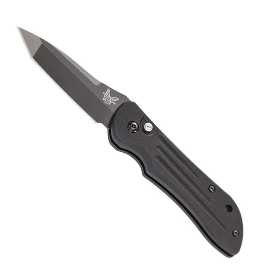 Benchmade 9501BK Auto-Stryker automatic folding knife with black aluminum handle and tanto blade