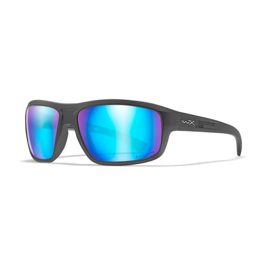 Wiley X Contend Matte Graphite Frame Captivate Polarized Blue Mirror Lens - Tactical Edge
