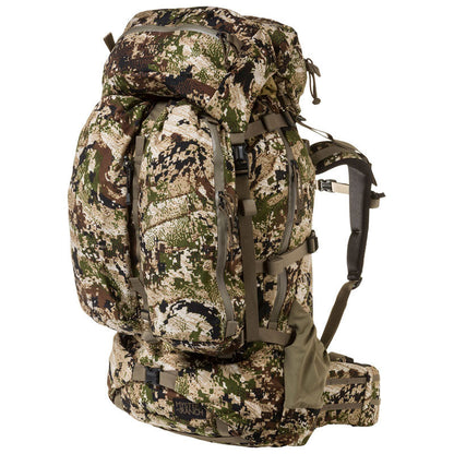 Mystery Ranch Marshall expedition hunting pack in Optifade Subalpine camo with removable daypack lid and external pockets