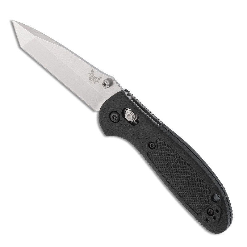 Benchmade 557-S30V Mini Griptilian folding knife with black polymer handle and tanto blade