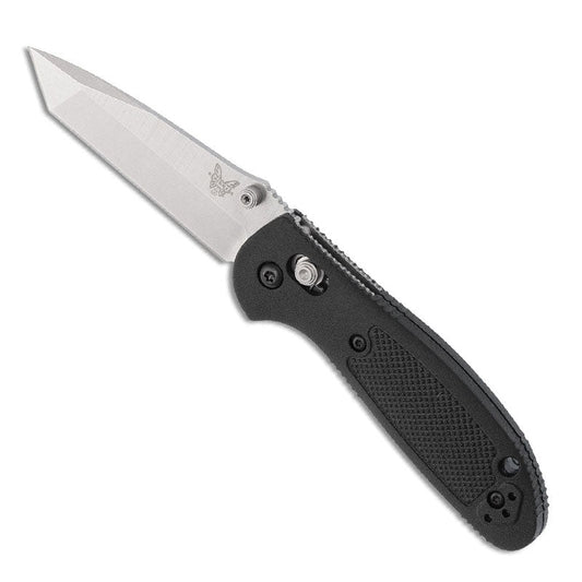 Benchmade 557-S30V Mini Griptilian folding knife with black polymer handle and tanto blade