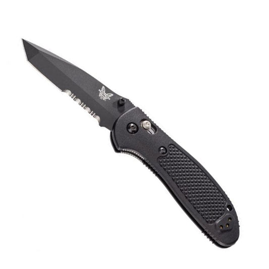 Benchmade 553SBK-S30V Griptilian folding knife with black tanto blade and serrated edge