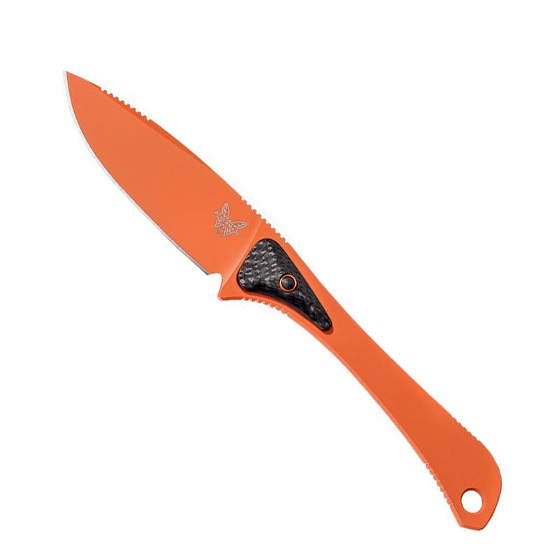 Benchmade Altitude 15200ORG fixed blade hunting knife with orange CPM-S90V blade and carbon fiber handle