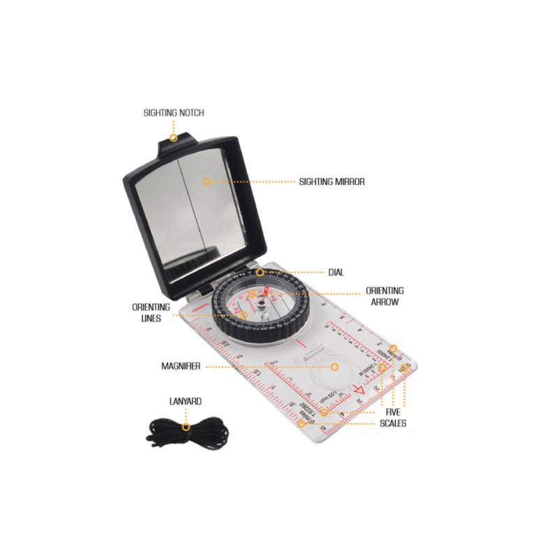 NDur - Sighting Compass with Mirror - Tactical Edge