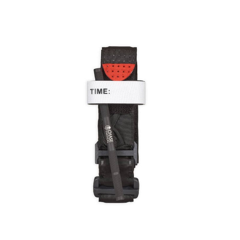 Chase Tactical TAC-T Tourniquet with aluminum windlass rod and metal buckle design for one-handed emergency application