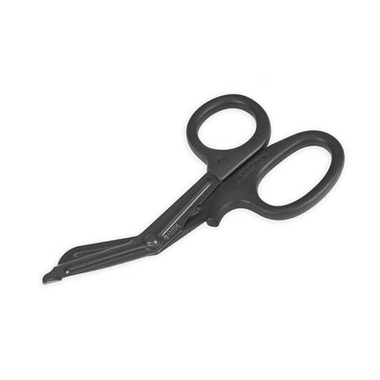 Chase Tactical 7.25 inch medical trauma shears with black handles and serrated blade edge