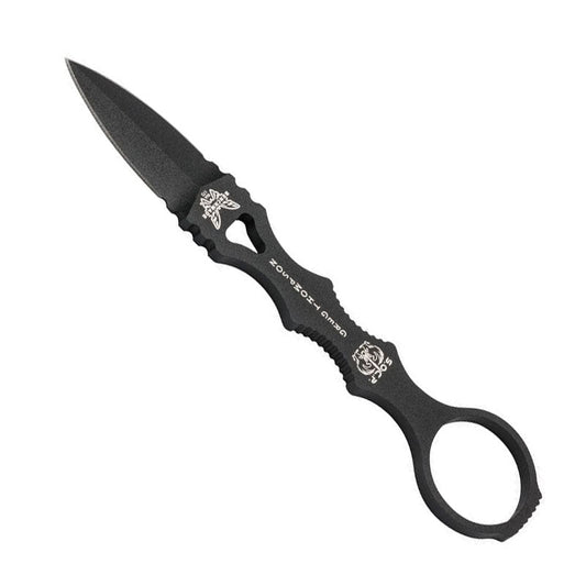 Benchmade 173BK Mini SOCP double-edge dagger knife with black coated blade and injection molded sheath