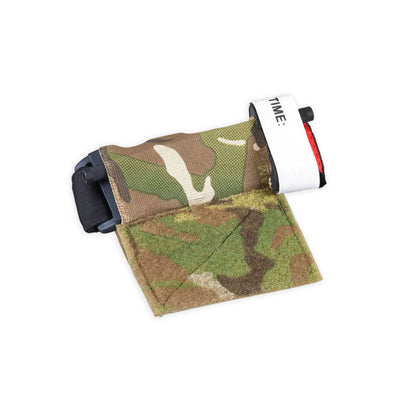 Chase Tactical black elastic tourniquet holder with hook and loop mounting system for plate carriers