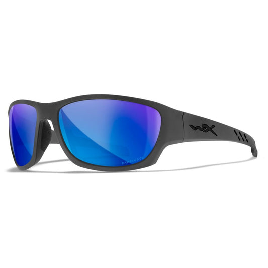 Wiley X Climb Matte Grey Frame Captivate Polarized Blue Mirror Lens Sunglasses - Tactical Edge
