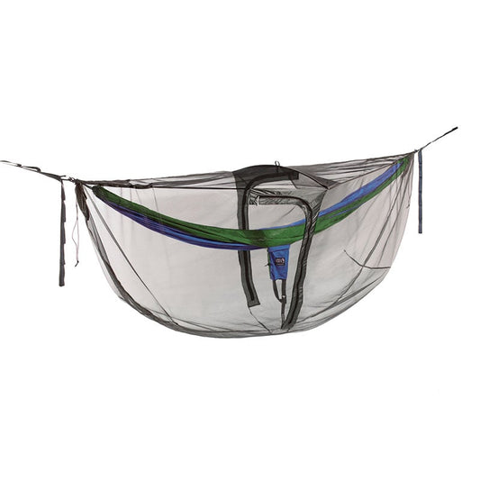 ENO Guardian DX BugNet in charcoal with dual doors and mesh construction for hammock camping bug protection