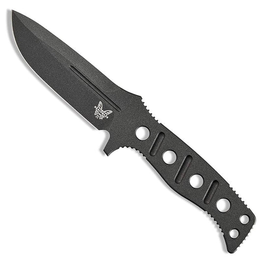 Benchmade 375BK-1 Sibert Fixed Adamas knife with black drop-point blade and MOLLE-compatible sheath system