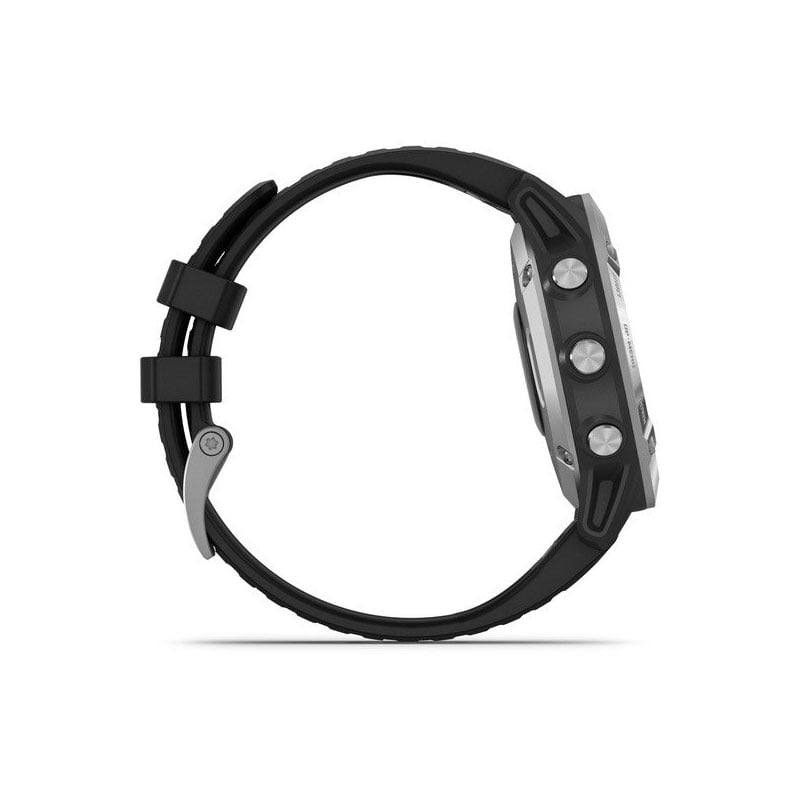 Garmin Fenix 6 Multisport Fitness Watch - Silver with Black Band - Tactical Edge