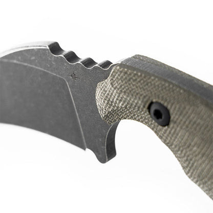 Toor Knives Karsumba Burlap Green spine close up