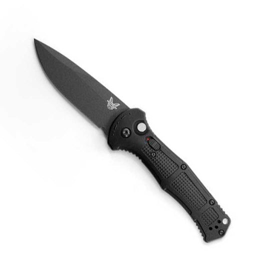 Benchmade 9070BK Claymore automatic folding knife with black CPM-D2 blade and Grivory handle