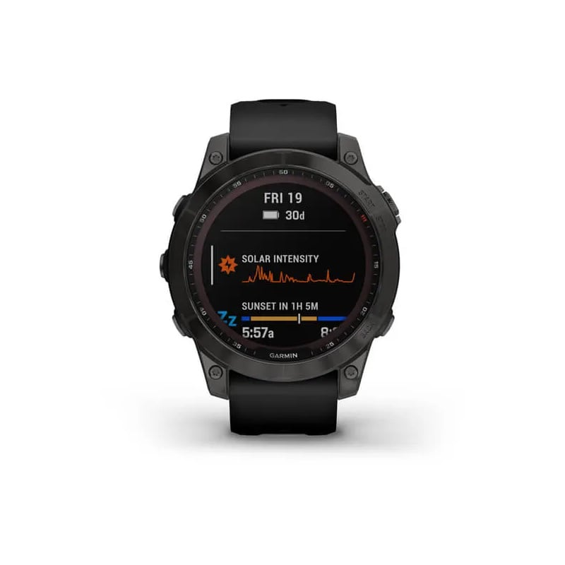 Garmin fenix 7 Sapphire Solar Edition 47mm - Carbon Gray DLC Titanium with Black Band - Tactical Edge