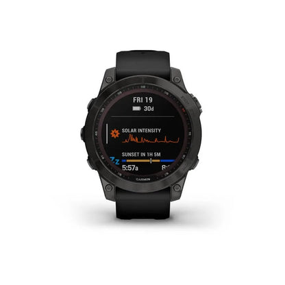 Garmin fenix 7 Sapphire Solar Edition 47mm - Carbon Gray DLC Titanium with Black Band - Tactical Edge