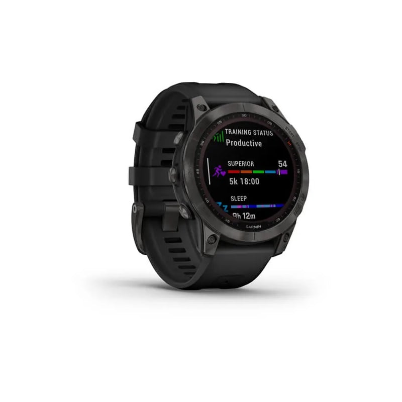 Garmin fenix 7 Sapphire Solar Edition 47mm - Carbon Gray DLC Titanium with Black Band - Tactical Edge