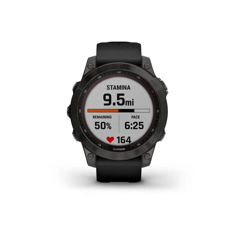 Garmin fenix 7 Sapphire Solar Edition 47mm - Carbon Gray DLC Titanium with Black Band - Tactical Edge