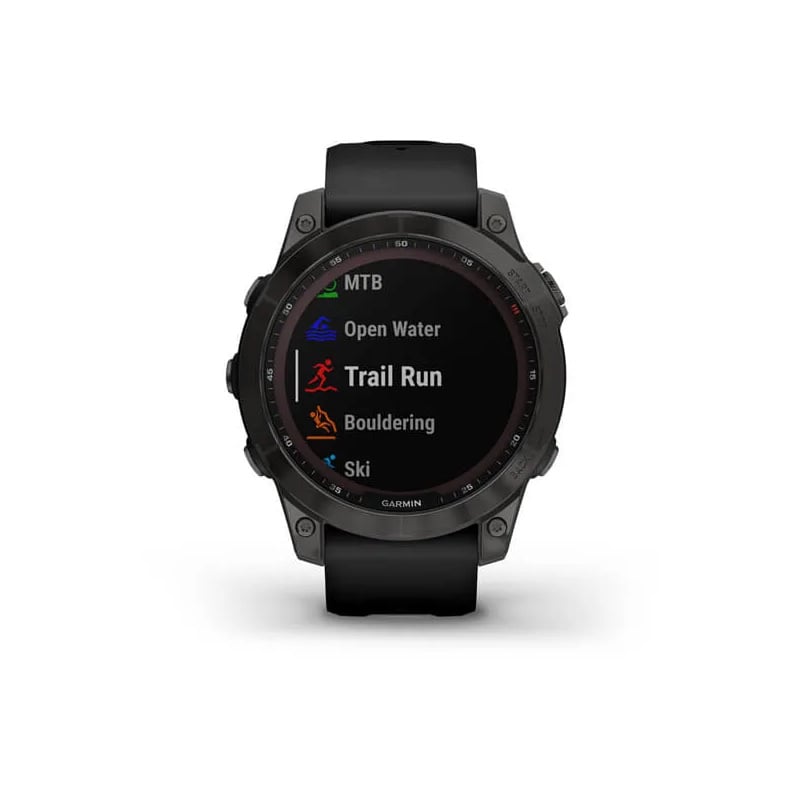 Garmin fenix 7 Sapphire Solar Edition 47mm - Carbon Gray DLC Titanium with Black Band - Tactical Edge
