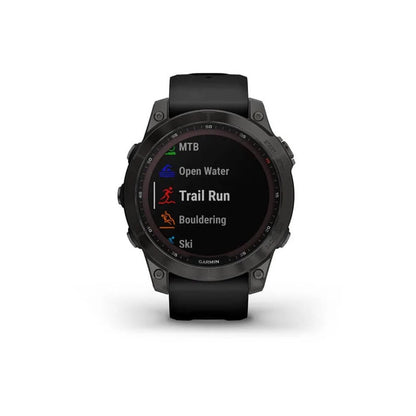 Garmin fenix 7 Sapphire Solar Edition 47mm - Carbon Gray DLC Titanium with Black Band - Tactical Edge
