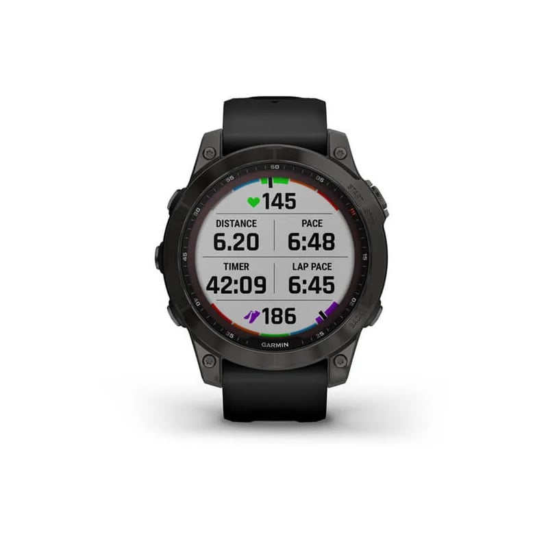 Garmin fenix 7 Sapphire Solar Edition 47mm - Carbon Gray DLC Titanium with Black Band - Tactical Edge