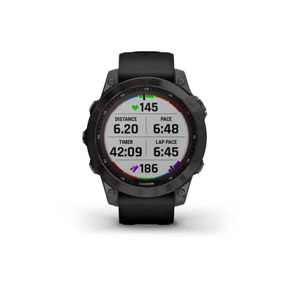 Garmin fenix 7 Sapphire Solar Edition 47mm - Carbon Gray DLC Titanium with Black Band - Tactical Edge