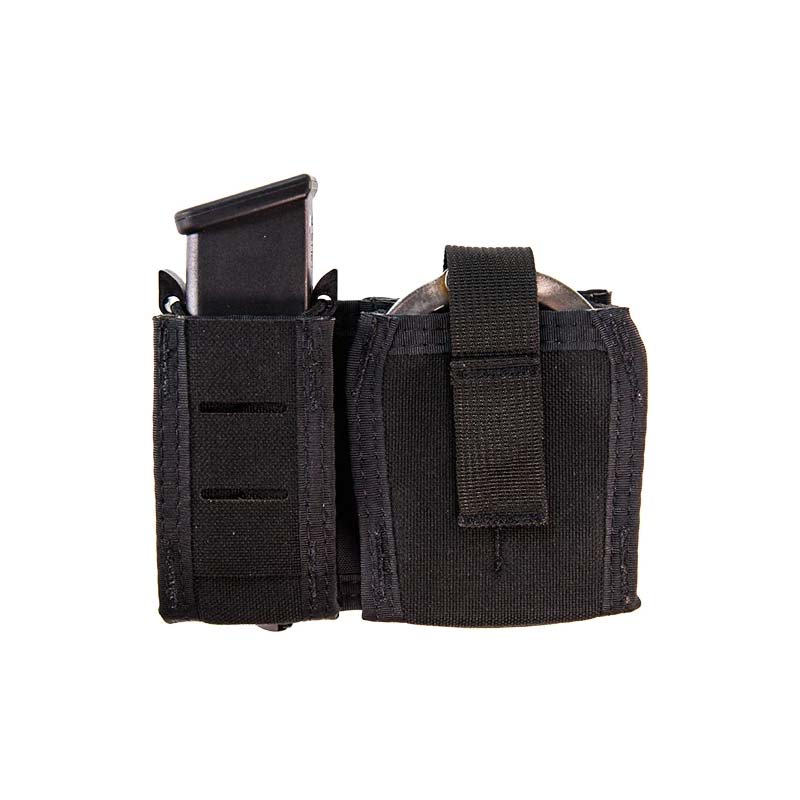 High Speed Gear Duty LEO Platform double MOLLE pouch in black with internal shock cord system