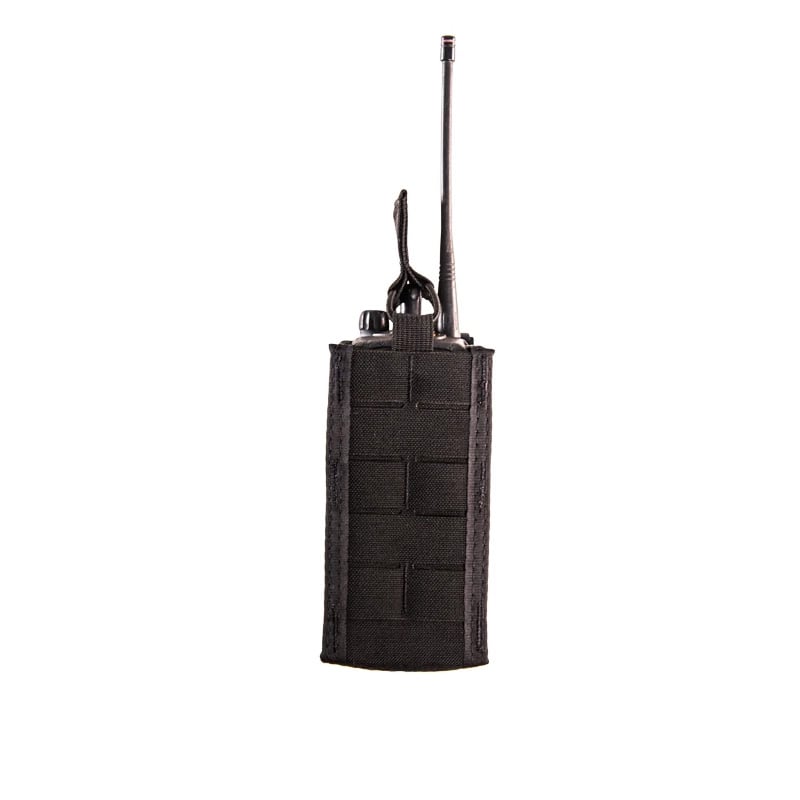High Speed Gear Duty Multi-Access Comm Taco radio pouch in black with MOLLE mounting system