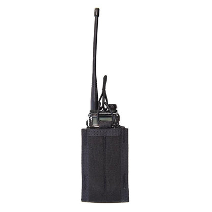 High Speed Gear Duty Mini Multi-Access Comm Taco radio pouch in black with MOLLE attachment system
